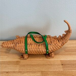 kate spade “Swamped” Wicker 3D Alligator Bag